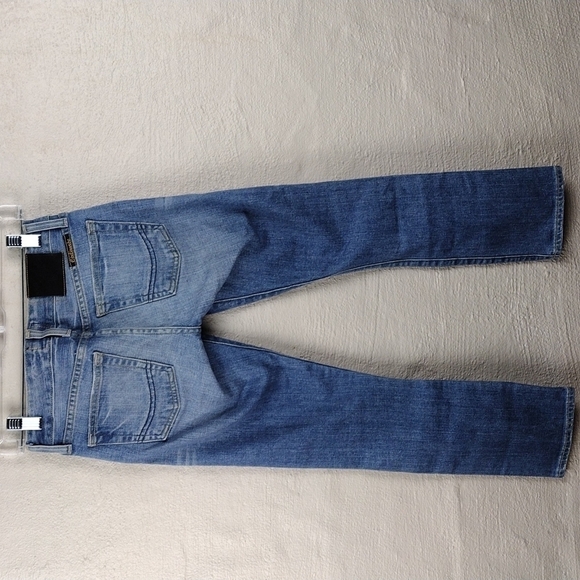CIVILIANAIRE Super Slim Crop Stretch Blue Medium Wash Mid Rise Denim Jeans - Picture 8 of 12